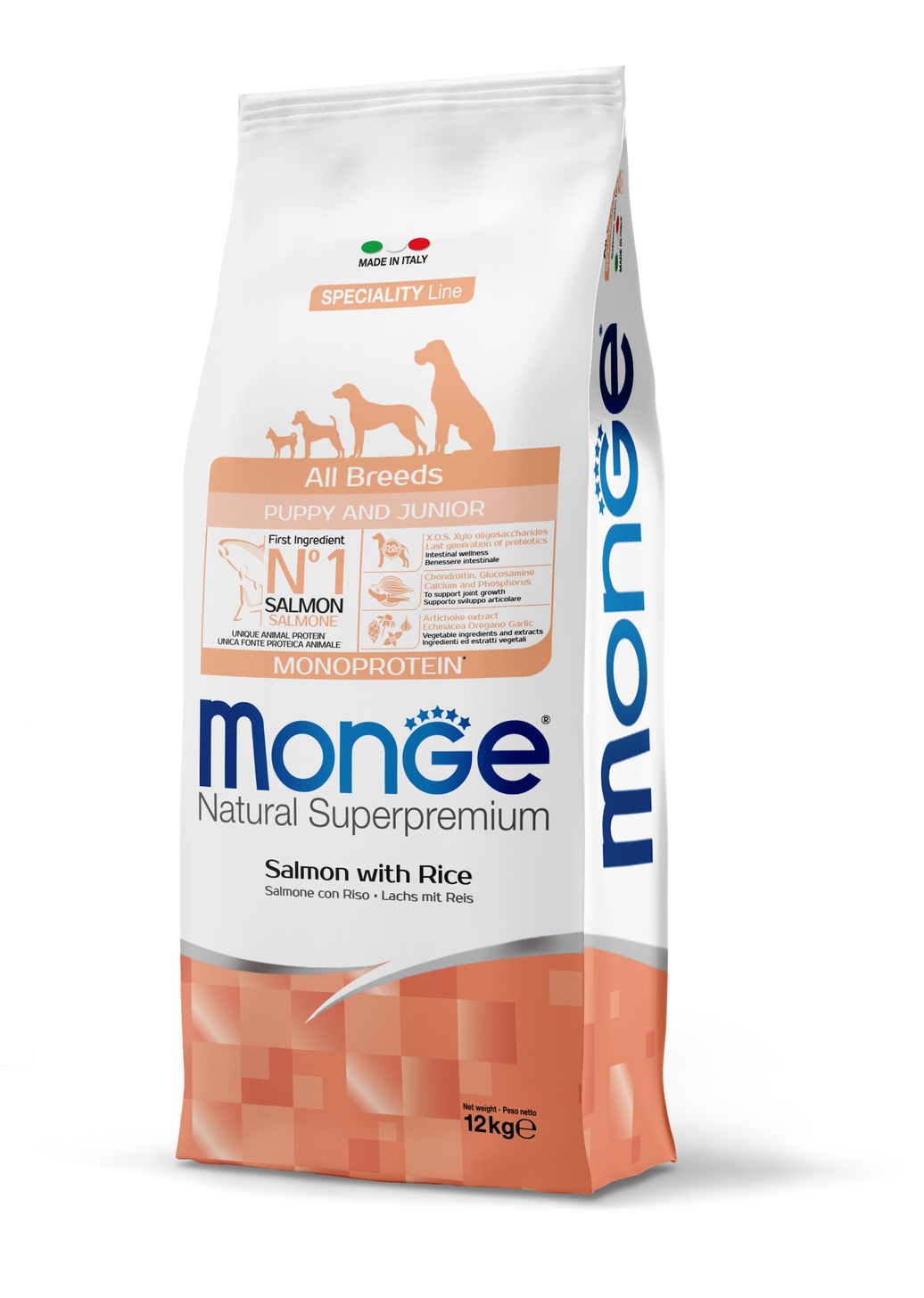MONGE PERRO CACHORRO SALMON Y ARROZ 12 KG