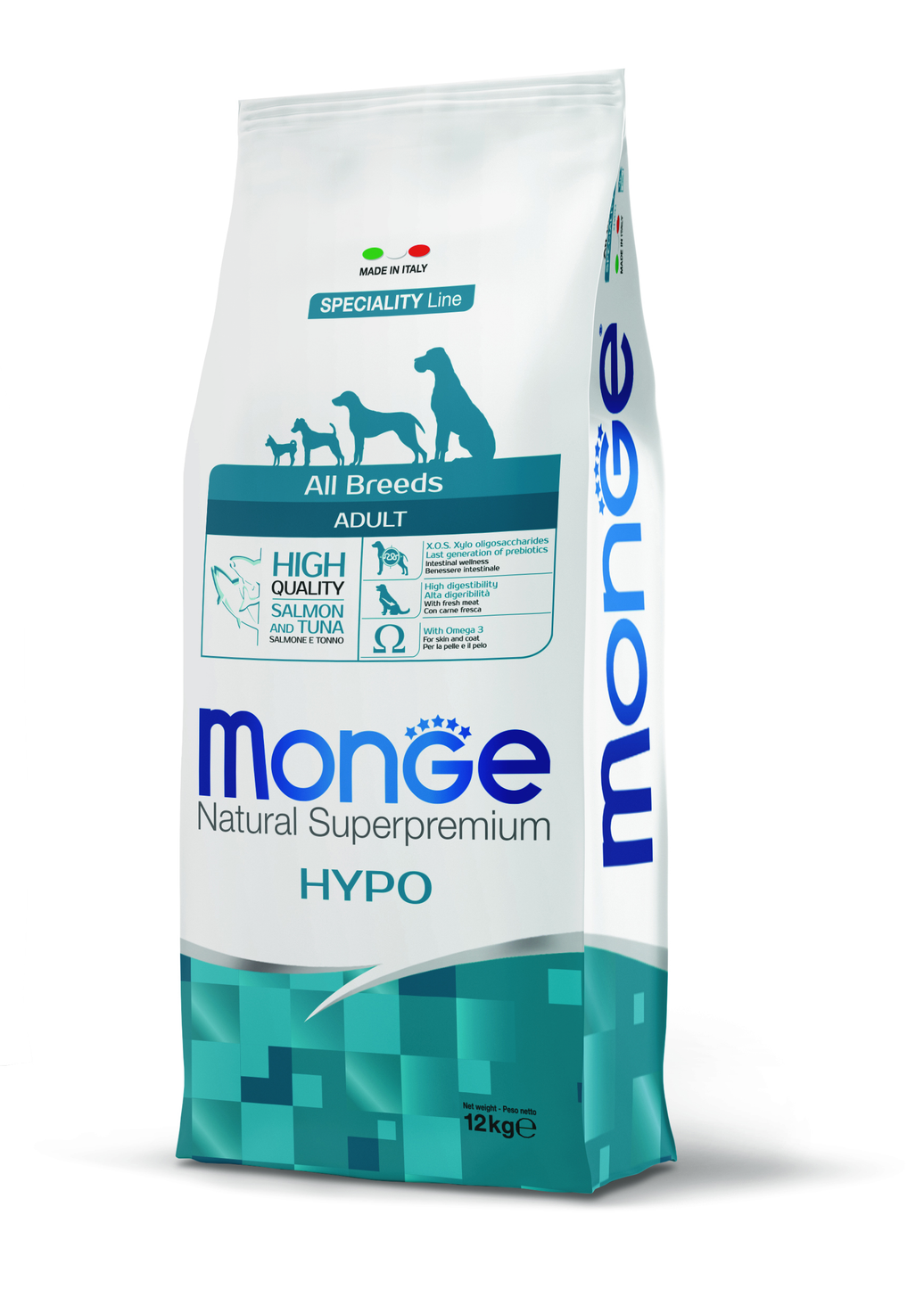 MONGE PERRO HYPOALERGENICO SALMON Y ATUN 12 KG