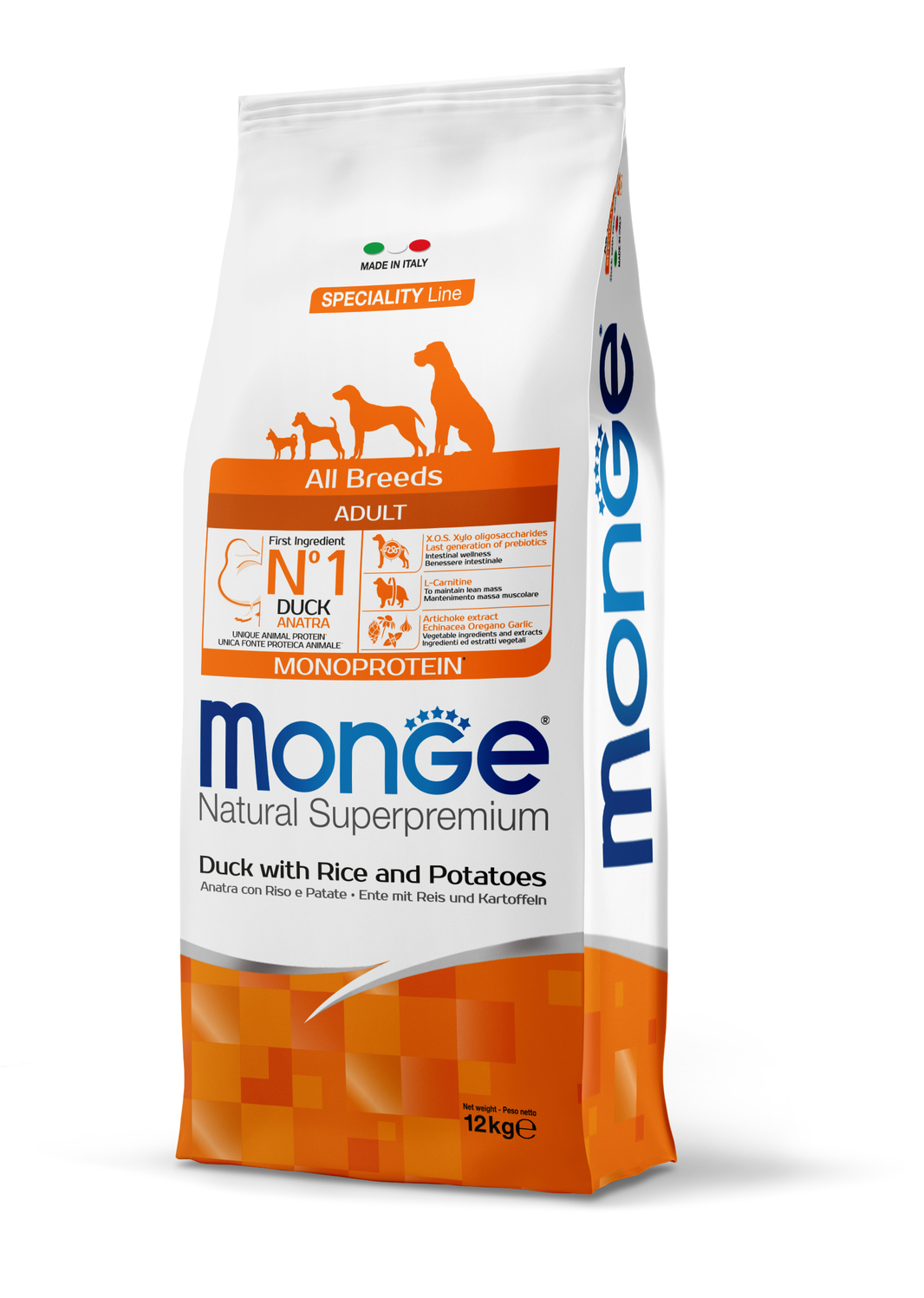 MONGE PERRO ADULTO PATO, ARROZ Y PAPA 12 KG