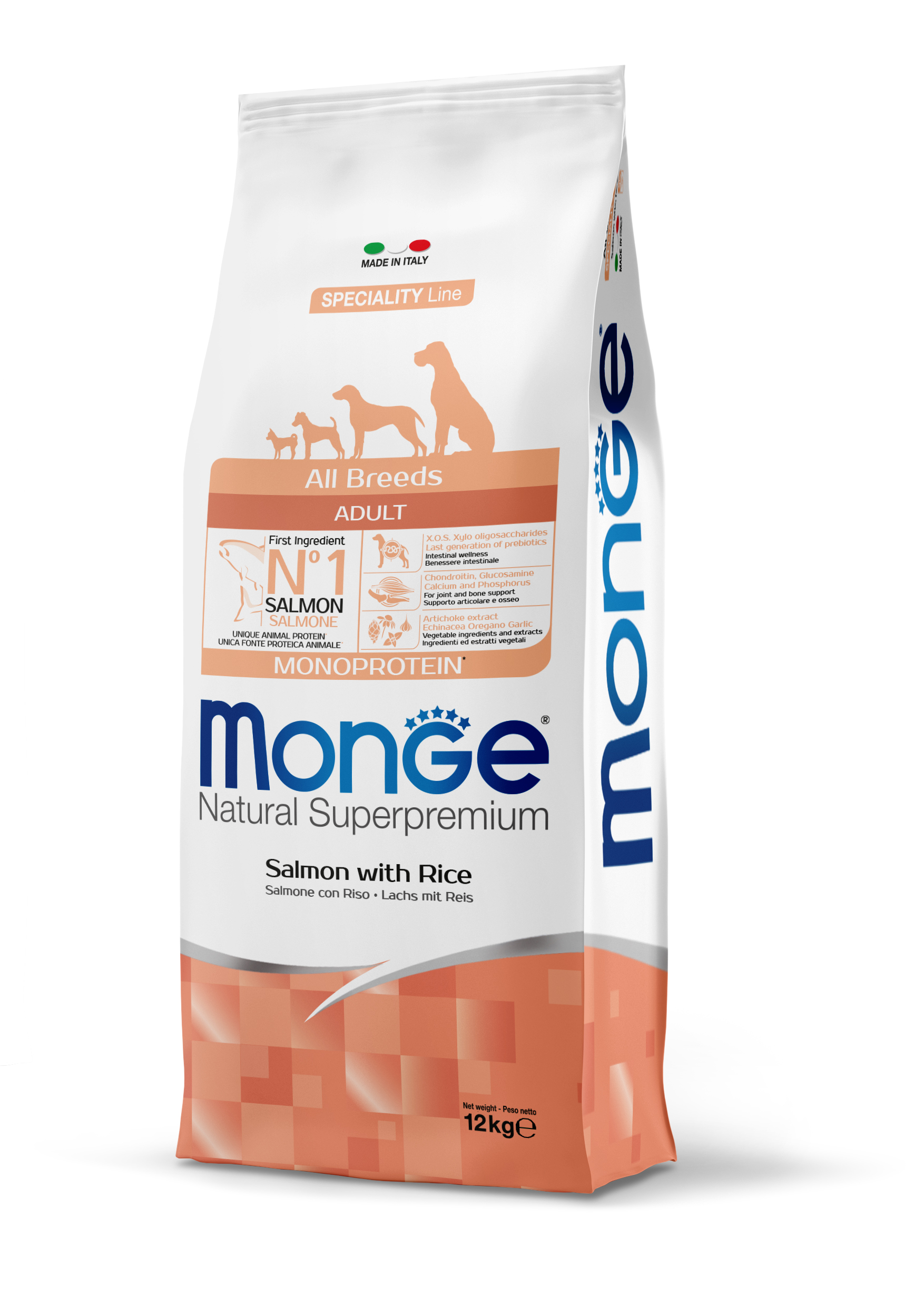 MONGE PERRO ADULTO SALMON Y ARROZ 12 KG