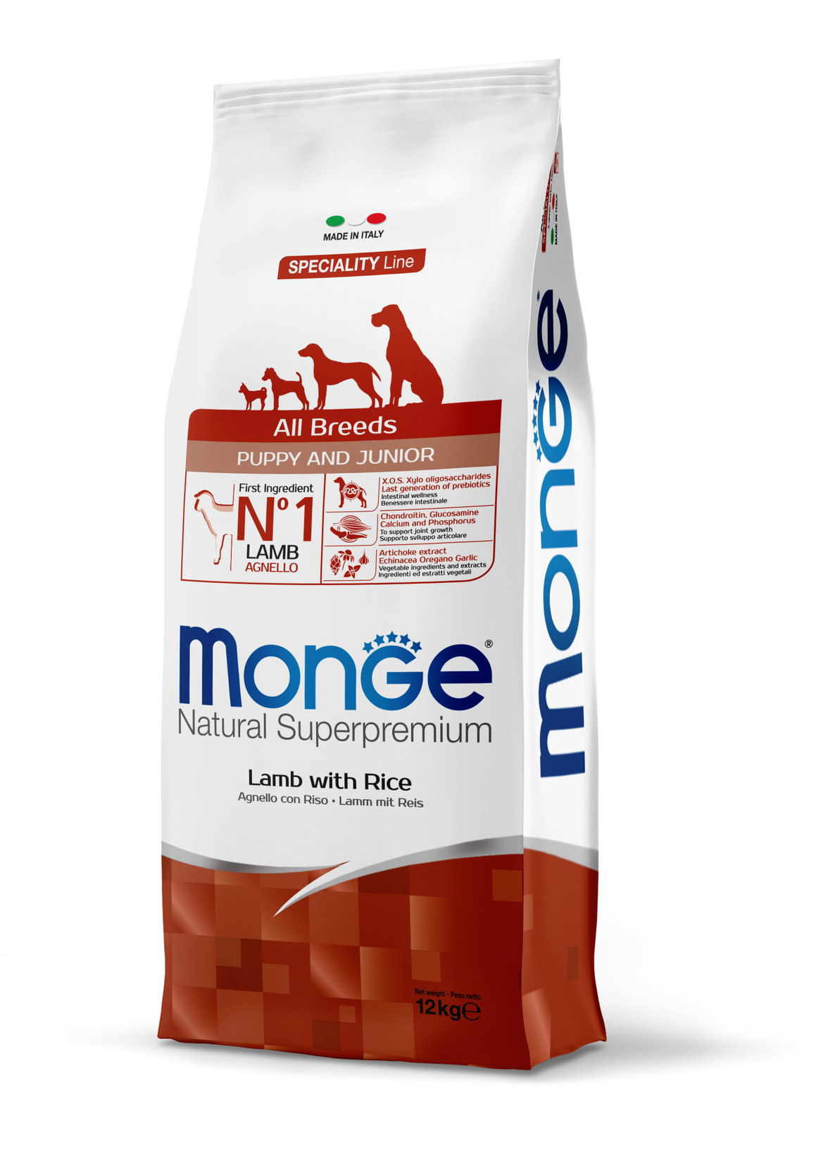 MONGE PERRO CACHORRO CORDERO Y ARROZ 12 KG