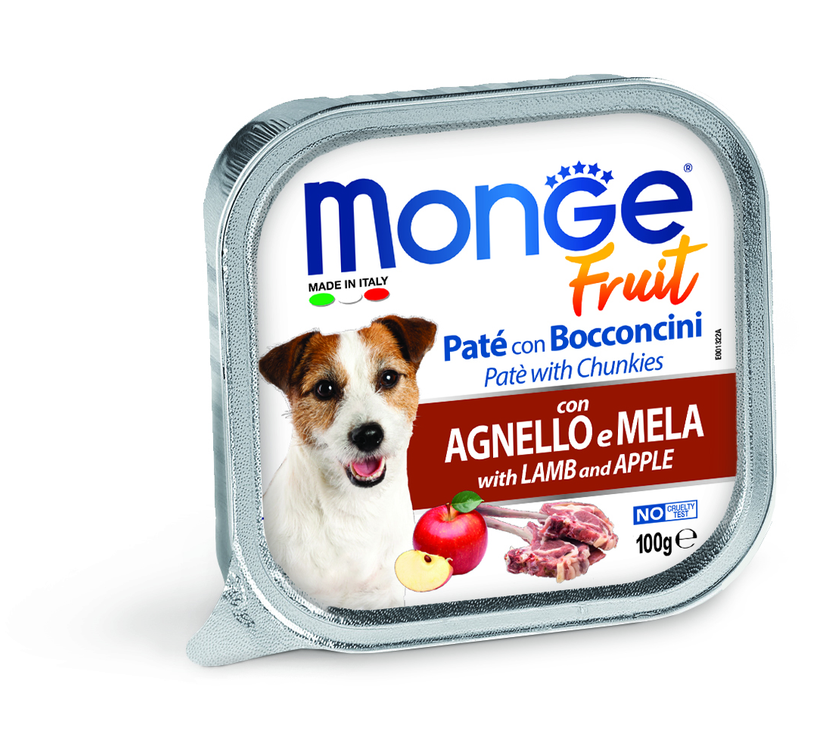 MONGE PERRO FRUIT CORDERO Y MANZANA ALUTRAY 100 G