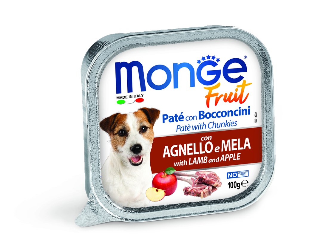 MONGE PERRO FRUIT CORDERO Y MANZANA ALUTRAY 100 G